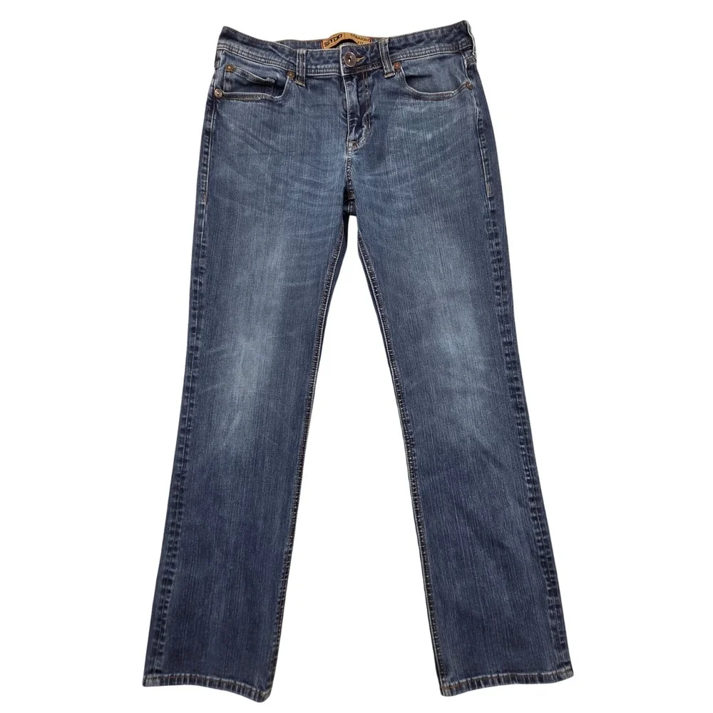 Seven7 Straight Fit Denim Jeans Medium Wash Stretch Blue Mens 32x30